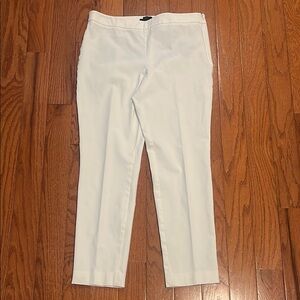 TALBOTS White Women's 10 Chatham Side Zip Stretch Ankle Pants